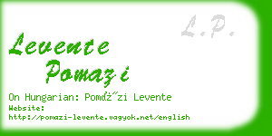 levente pomazi business card